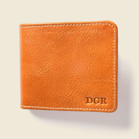 Large Natural Leather Billfold Wallet 4.25x3.5 Inches – Handmade in USA CASUPO  Large Bifold