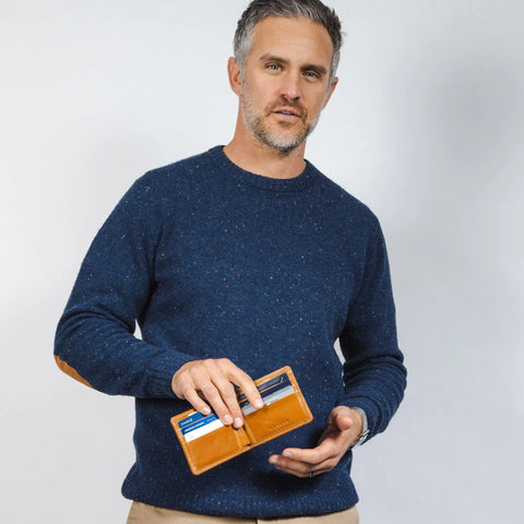 Large Natural Leather Billfold Wallet 4.25x3.5 Inches – Handmade in USA CASUPO  Large Bifold