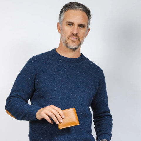 Large Natural Leather Billfold Wallet 4.25x3.5 Inches – Handmade in USA CASUPO  Large Bifold