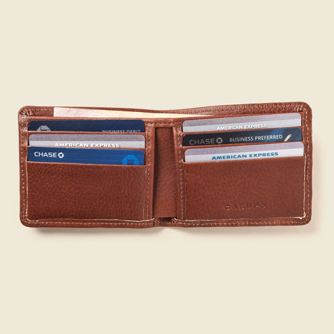 Large RFID Blocking Chocolate Leather Billfold Wallet 4 x 3.5 Inch | Handcrafted in USA CASUPO  Large Bifold