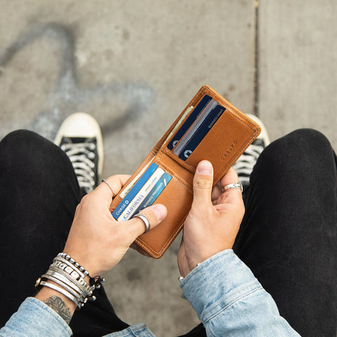 Large RFID Blocking Chocolate Leather Billfold Wallet 4 x 3.5 Inch | Handcrafted in USA CASUPO  Large Bifold