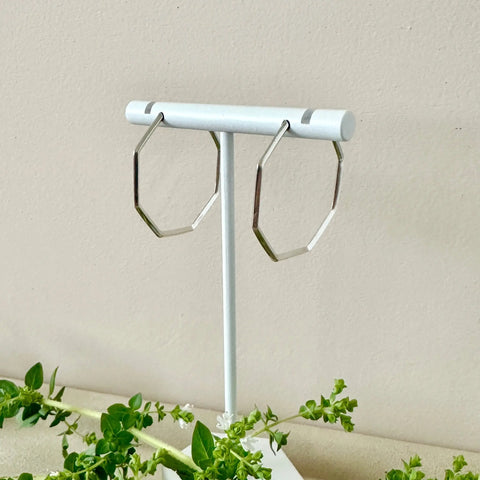 Large Sterling Silver Geometric Hoop Earrings – Minimalist Jewelry | Made in USA Sarah Cecelia  EARRINGS
