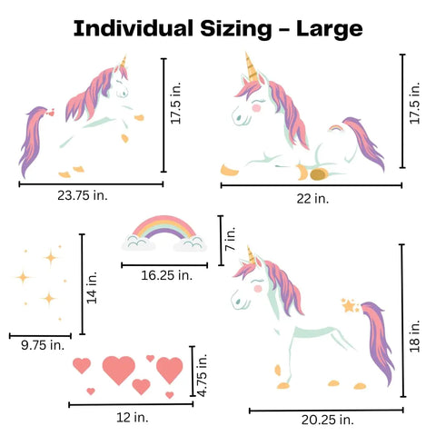 Large Unicorn Wall Decal for Kids Room – Custom Made in USA Chatelet Manufacturing 