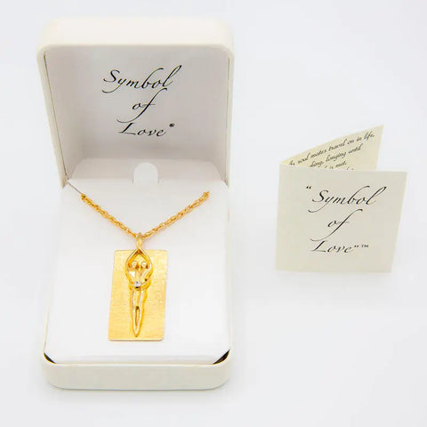 Large Unisex Soulmate Necklace – 14kt Gold Overlay Sterling Silver – 22 Inch Rope Chain | Made in USA Symbol of Love Jewelry