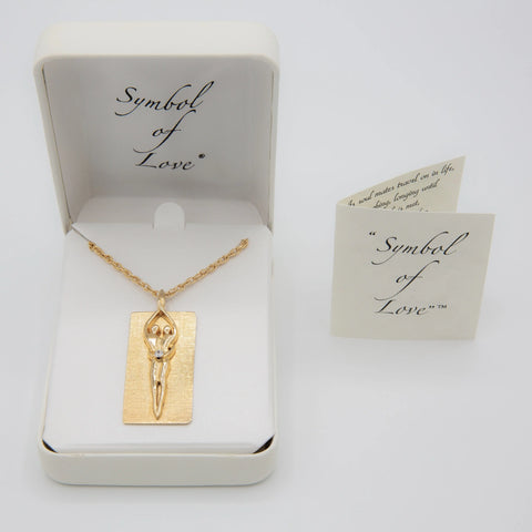 Large Unisex Soulmate Necklace – 14kt Gold Overlay Sterling Silver – 22 Inch Rope Chain | Made in USA Symbol of Love Jewelry  Necklace