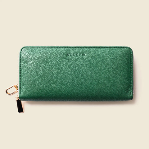 Large Zipper Wallet With Detachable Key Ring - Green CASUPO  Zipper Wallet