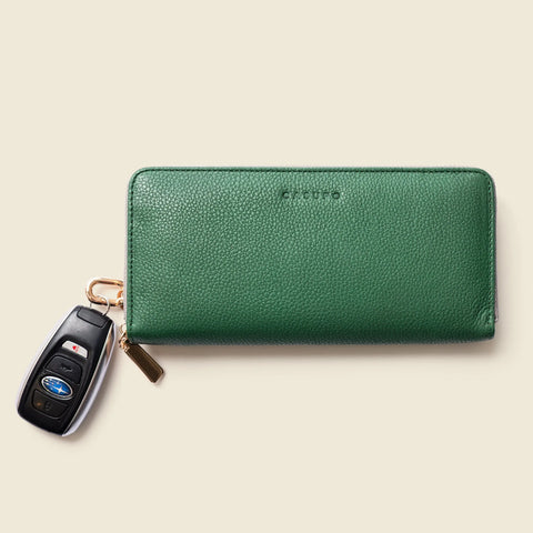 Large Zipper Wallet With Detachable Key Ring - Green CASUPO  Zipper Wallet