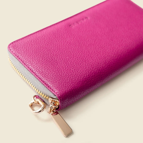 Large Zipper Wallet With Detachable Key Ring - Pink CASUPO  Zipper Wallet