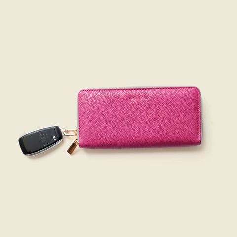 Large Zipper Wallet With Detachable Key Ring - Pink CASUPO  Zipper Wallet