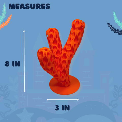 Large Reef Branch Aquarium Ornament – Vibrant Coral Decor 7 Inch | Made in USA Chatelet Manufacturing 