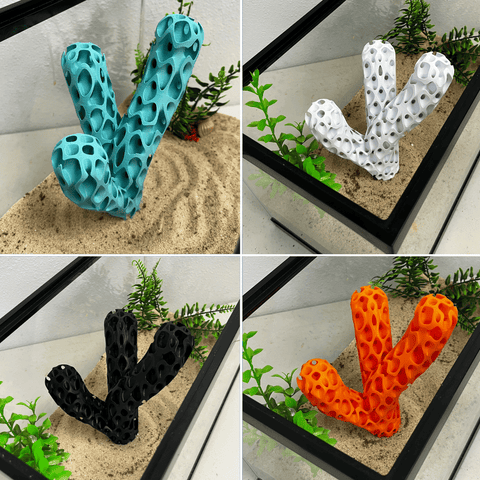 Large Reef Branch Aquarium Ornament – Vibrant Coral Decor 7 Inch | Made in USA Chatelet Manufacturing 