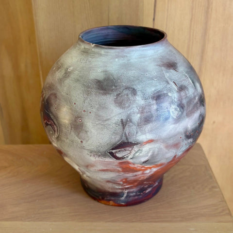 Lava Moon 2 | Handcrafted 7 Inch Porcelain Decorative Vase – Foil Saggar-Fired Artistry | Made in USA All Muddy 