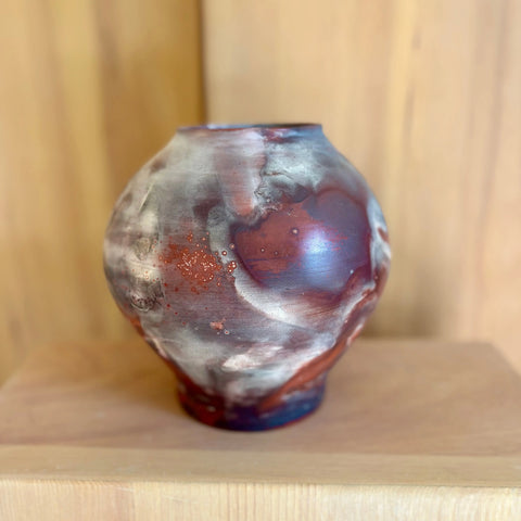 Lava Moon 2 | Handcrafted 7 Inch Porcelain Decorative Vase – Foil Saggar-Fired Artistry | Made in USA All Muddy 