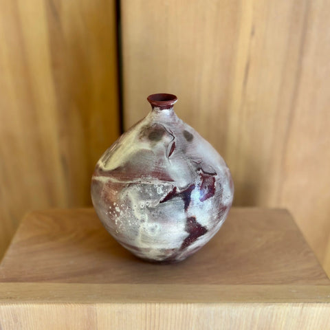 Lava Moon 4 | Handcrafted 7.25 Inch Foil Saggar-Fired Porcelain Vase – Lava Moon Design | Made in USA Home Decor All Muddy 
