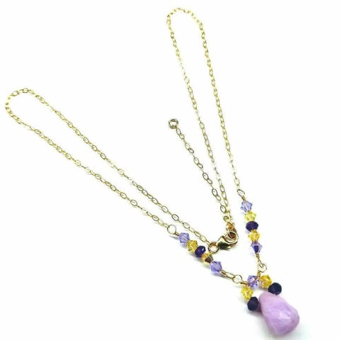 Lavender Candy Jade Drop Necklace – Gold Wire Wrapped Pendant | Handmade in USA Alexa Martha Designs  Necklaces