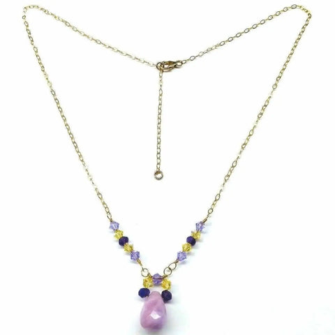 Lavender Candy Jade Drop Necklace – Gold Wire Wrapped Pendant | Handmade in USA Alexa Martha Designs  Necklaces