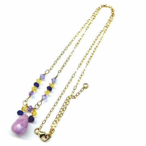 Lavender Candy Jade Drop Necklace – Gold Wire Wrapped Pendant | Handmade in USA Alexa Martha Designs  Necklaces