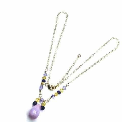 Lavender Candy Jade Drop Necklace – Gold Wire Wrapped Pendant | Handmade in USA Alexa Martha Designs  Necklaces