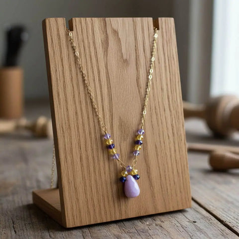 Lavender Candy Jade Drop Necklace – Gold Wire Wrapped Pendant | Handmade in USA Alexa Martha Designs  Necklaces