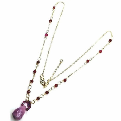 Lavender Jade Drop Pendant Necklace – 14KT Gold Filled Wire Wrapped | Handmade in USA Alexa Martha Designs  Necklaces