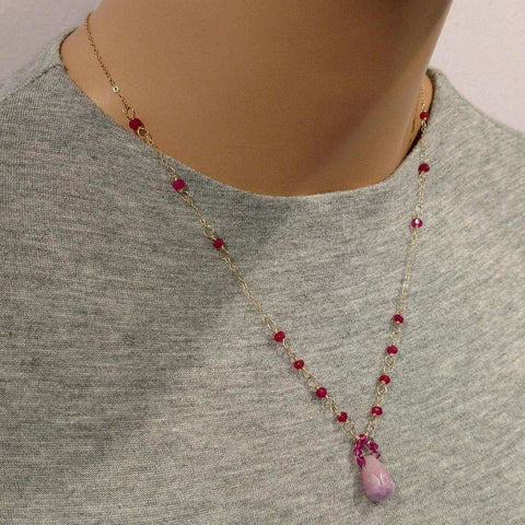Lavender Jade Drop Pendant Necklace – 14KT Gold Filled Wire Wrapped | Handmade in USA Alexa Martha Designs  Necklaces