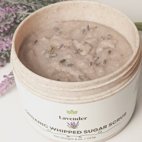Lavender Organic Whipped Sugar Scrub 8oz – Natural Skincare | Handcrafted in USA Forev'Herbs  Sugar Scrub