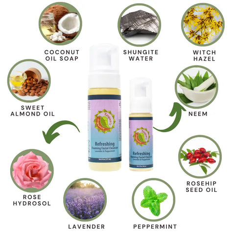 Lavender Peppermint Foaming Facial Cleanser – Gentle Purifying Skincare | Made in USA Taspen's Organics  Facial Care