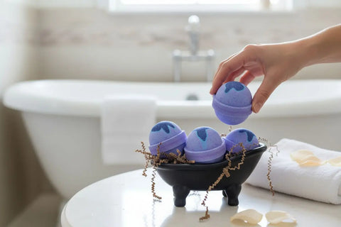 Lavender Scented 2 Inch Round Bath Bomb – Handmade Moisturizing Bath Fizzer | Made in USA Bath Bums  bath bomb