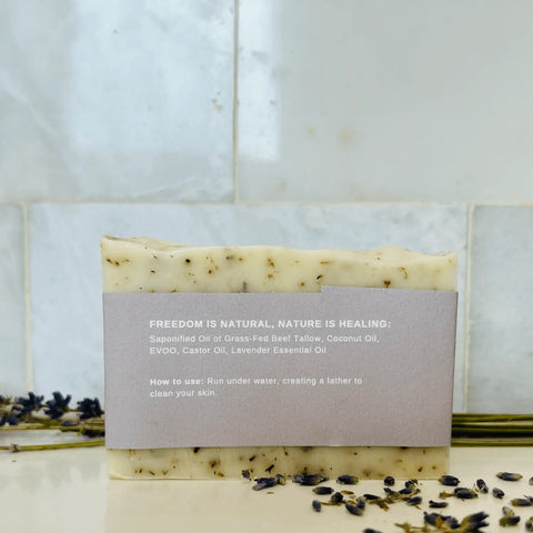 Lavender Scented Tallow Soap Bar 4.5 oz – Natural Moisturizing Bath Soap | Made in USA Born to be Free  Soap