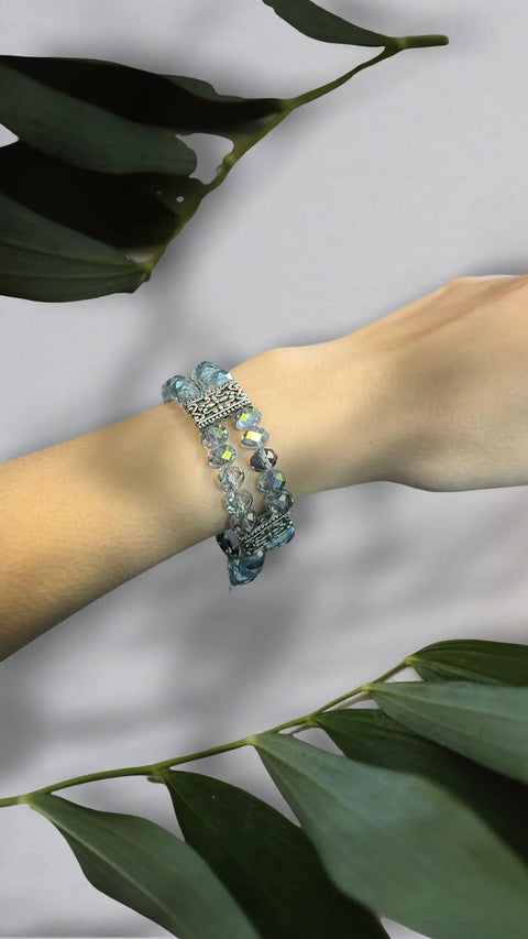 Layered Clear Crystal Stack Bracelet – Adjustable 7 to 8 Inch Toggle Clasp | Handmade in USA Gift Accessory Michelle Marie Boutique  Bracelets