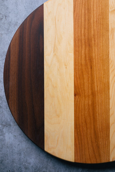 Handcrafted Solid Wood Lazy Susan – 15 Inch Edge Grain – Made in USA Montana Block  New Pattern