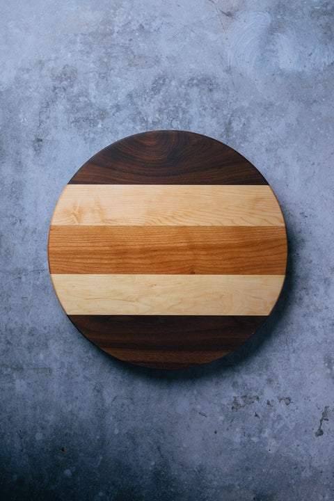 Handcrafted Solid Wood Lazy Susan – 15 Inch Edge Grain – Made in USA Montana Block  New Pattern