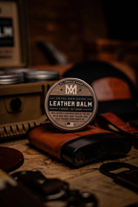 Leather Balm 2oz – Full Grain Leather Conditioner | Made in USA All American Maker 