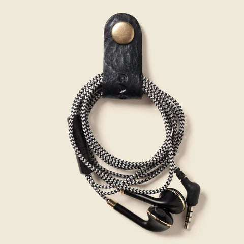 Leather Cord Keeper Cable Organizer – Black – Handcrafted in USA CASUPO  Small Leather Goods