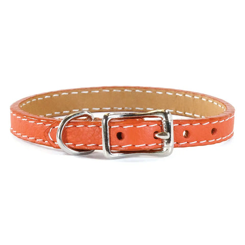 Leather Dog Collar 1/2 Inch Width – 8 Inch and 10 Inch Sizes | Soft Pup Collar | Made in USA Auburn Leathercrafters  item