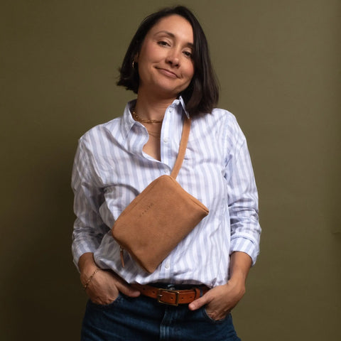 Leather Fanny Pack 7.5 Inch – Reclaimed Suede Finish | Made in USA CASUPO  Handbags 149.00 Size 28 - 36