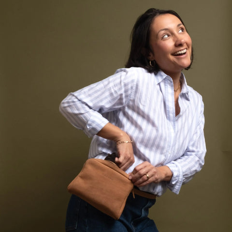 Leather Fanny Pack 7.5 Inch – Reclaimed Suede Finish | Made in USA CASUPO  Handbags