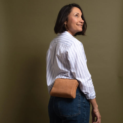 Leather Fanny Pack 7.5 Inch – Reclaimed Suede Finish | Made in USA CASUPO  Handbags