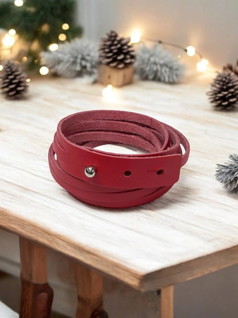 Leather Wrap Bracelet | Red - Black or Brown |Stylish and Versatile Michelle Marie Boutique  Bracelets