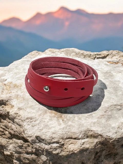 Leather Wrap Bracelet | Red - Black or Brown |Stylish and Versatile Michelle Marie Boutique  Bracelets