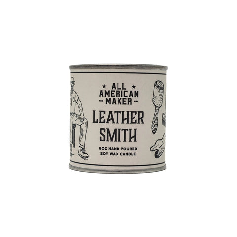 Leathersmith Scented Soy Wax Candle 8oz – Hand Poured Americana Fragrance | Made in USA Home Decor All American Maker 
