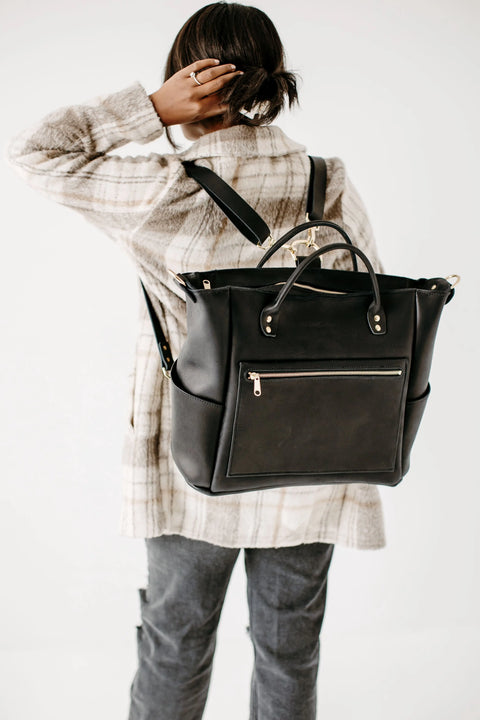 Legacy Leather Backpack Tote – Convertible Crossbody Handbag | Made in USA Urban Southern  Totes