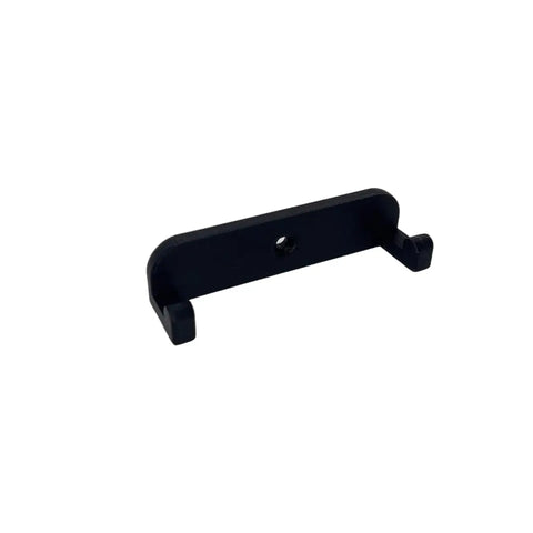 The Chatelet Manufacturing Collectible Car Wall Mount, compatible with Lego Technic Lamborghini Huracán Tecnica 42161, features a black vertical chassis display with a central screw hole and upward prongs, perfect for secure wall mounting. Made in USA.