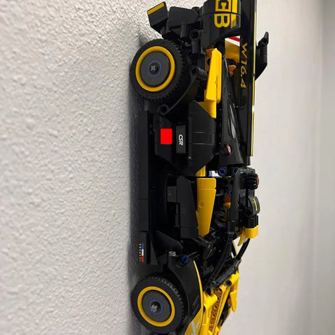 A Chatelet Manufacturing Collectible Car Wall Mount, compatible with LEGO Technic Lamborghini Huracán Tecnica 42161, displays your car vertically on the wall with a secure screw mount. Made in USA for a striking vertical chassis display.