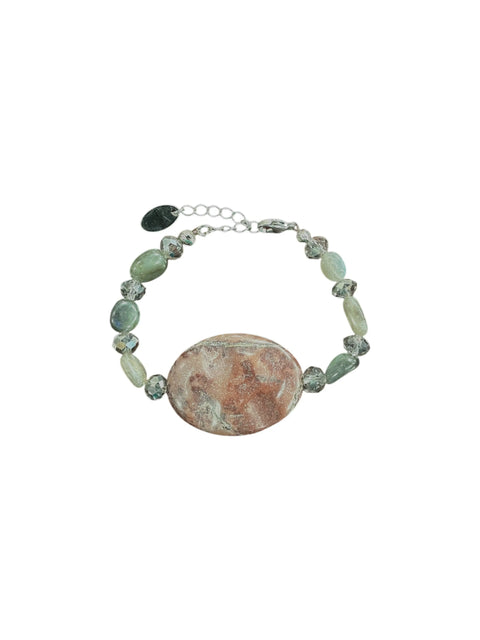 Leopard Jasper Gemstone Bracelet 7 Inch Adjustable – Natural Stone Jewelry | Made in USA by Michelle Marie Boutique Michelle Marie Boutique  Bracelets