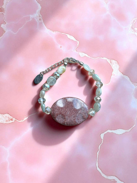 Leopard Jasper Gemstone Bracelet 7 Inch Adjustable – Natural Stone Jewelry | Made in USA by Michelle Marie Boutique Michelle Marie Boutique  Bracelets