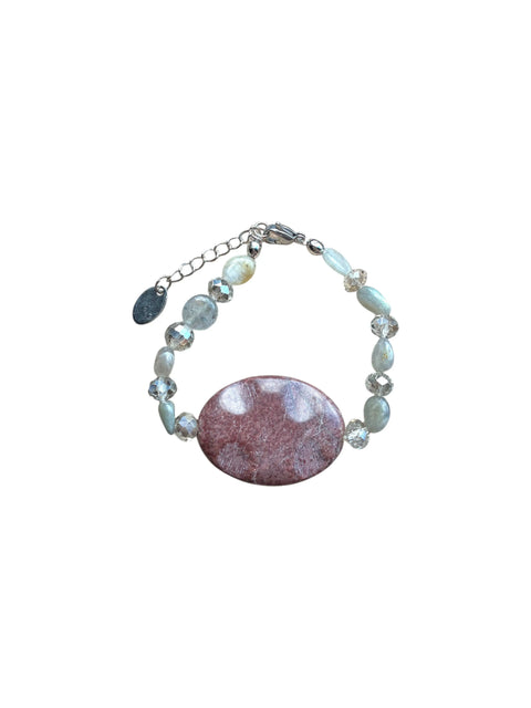 Leopard Jasper Gemstone Bracelet 7 Inch Adjustable – Natural Stone Jewelry | Made in USA by Michelle Marie Boutique Michelle Marie Boutique  Bracelets