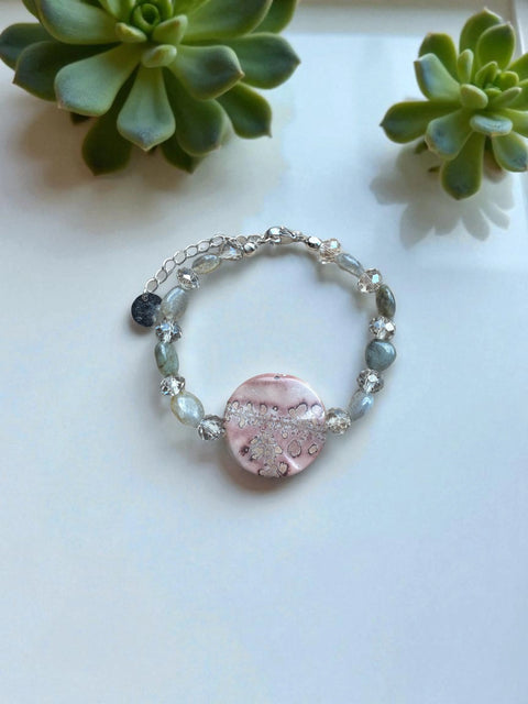 Leopard Jasper Gemstone Bracelet 7 Inch Adjustable – Natural Stone Jewelry | Made in USA by Michelle Marie Boutique Michelle Marie Boutique  Bracelets