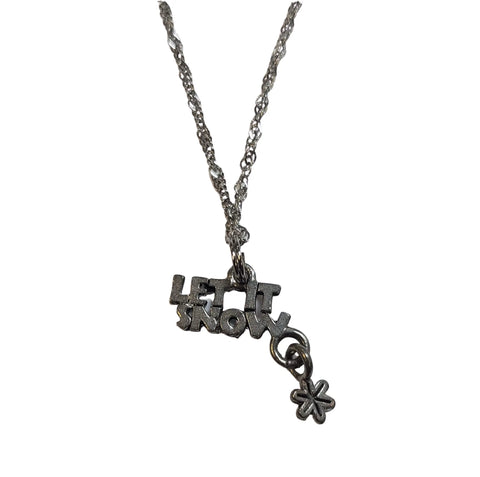 Let It Snow Charm Necklace - Winter Wonderland Jewelry Michelle Marie Boutique  Necklace