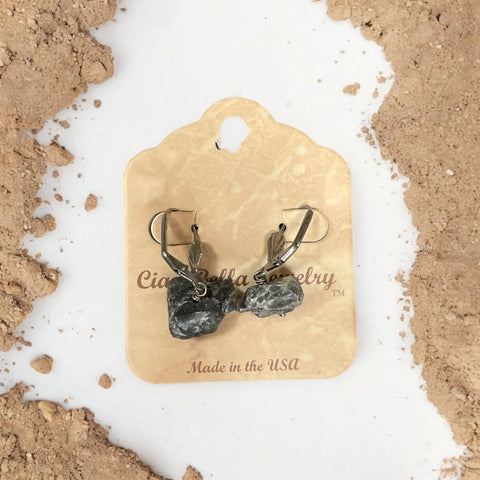 Leverback Earrings with Rose Quartz and Gemstone Rocks – Michelle Marie Boutique | Made in USA Michelle Marie Boutique  Earrings